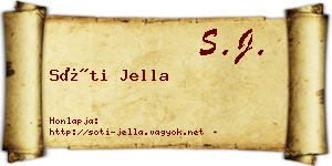 Sóti Jella névjegykártya